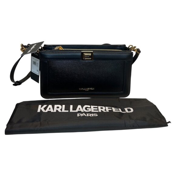 KARL LAGERFELD PARIS Ivette Leather Shoulder Bag - Picture 9 of 10